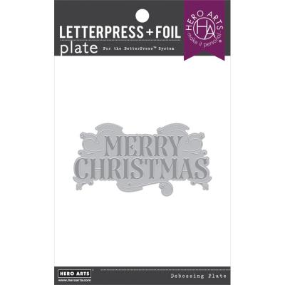 Hero Arts Letterpress & Foil Plate - Merry Christmas